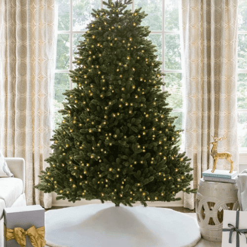 7.5' Aspen Fir Tree with 1400 Warm White & Multi-Color LED Lights