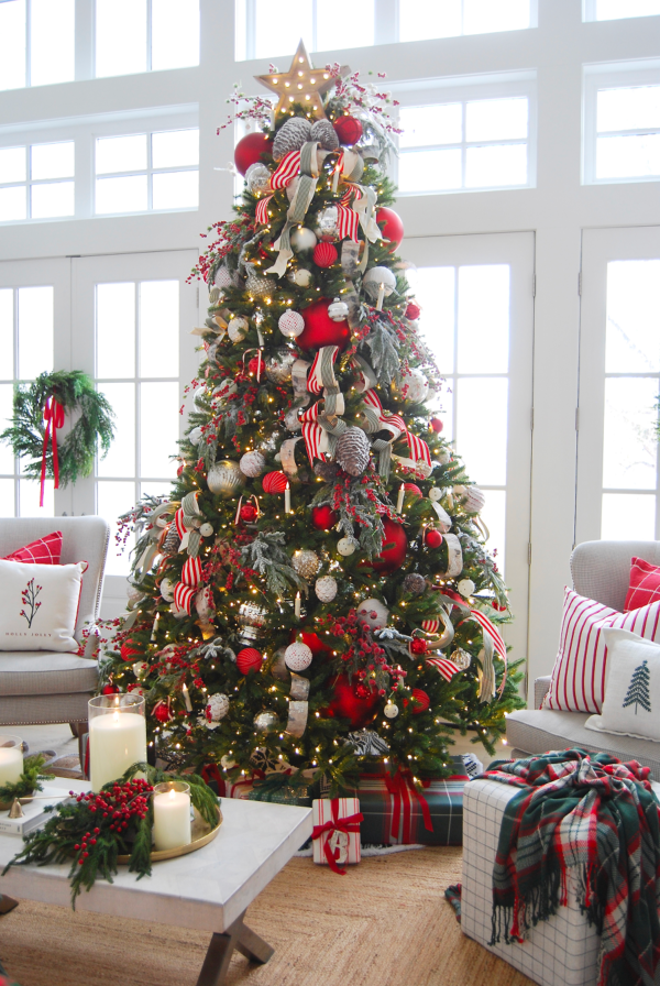12' King Fraser Fir Artificial Christmas Tree with 3000 Warm White & Multi-Color LED Lights