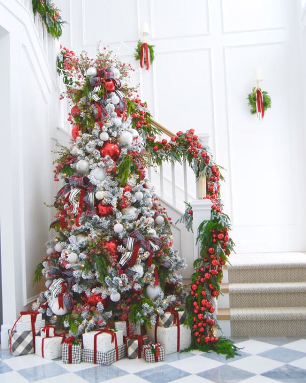 7' Prince Flock® Artificial Christmas Tree with 400 Warm White LED Lights