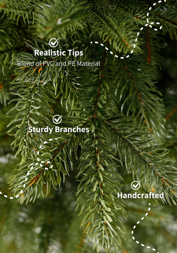7.5' Cypress Spruce Artificial Christmas Tree with 1450 Warm White & Multi-Color LED Lights