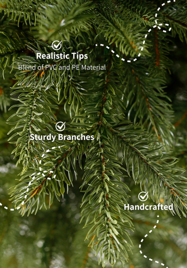 6.5' Cypress Spruce Artificial Christmas Tree with 1000 Warm White & Multi-Color LED Lights
