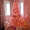 6.5' Duchess Pink Flock Artificial Christmas Tree with 500 Warm White LED Lights