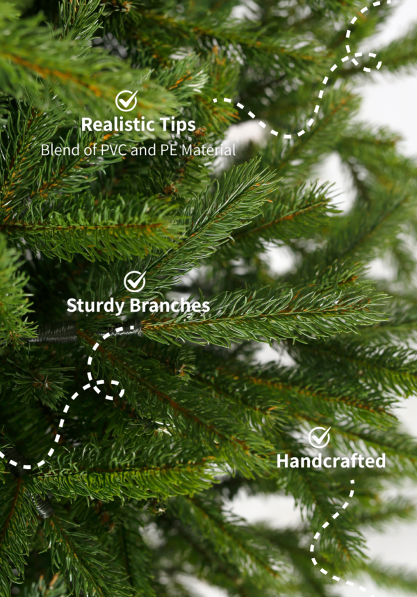 7.5' King Fraser Fir Artificial Christmas Tree with 1000 Warm White & Multi-Color LED Lights