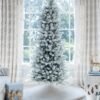 9' King Flock® Slim Artificial Christmas Tree Unlit