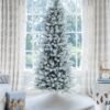 10' King Flock® Slim Artificial Christmas Tree with 1000 Warm White LED Lights