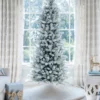 9' King Flock® Slim Artificial Christmas Tree with 900 Warm White LED Lights