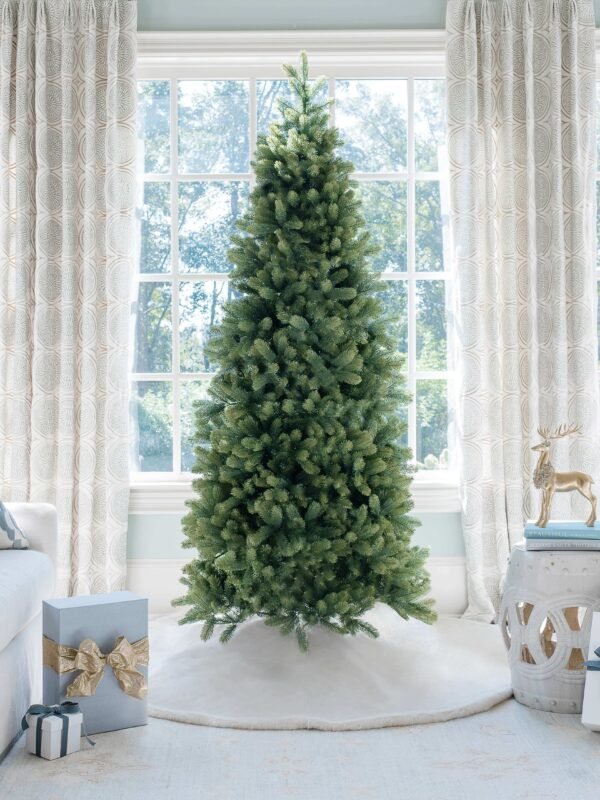 10' Royal Fir Slim Artificial Christmas Tree with 1500 Warm White & Multi-Color LED Lights