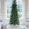 12' King Douglas Fir Slim Artificial Christmas Tree with Warm White & Multi-Color LED Lights