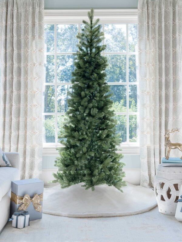 12' King Douglas Fir Slim Artificial Christmas Tree with Warm White & Multi-Color LED Lights