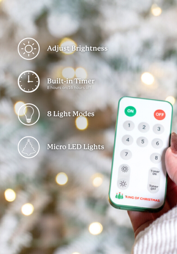 7' Prince Flock® Artificial Christmas Tree with 400 Warm White LED Lights