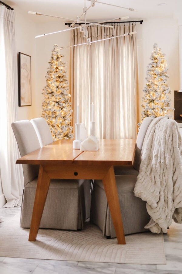 7' Prince Flock® Pencil Artificial Christmas Tree with 400 Warm White LED Lights