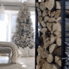 10' King Flock® Artificial Christmas Tree with 1250 Warm White LED Lights