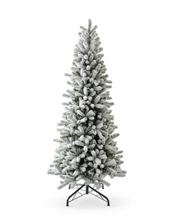 9' King Flock® Slim Artificial Christmas Tree Unlit