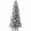 12' King Flock® Slim Artificial Christmas Tree Unlit