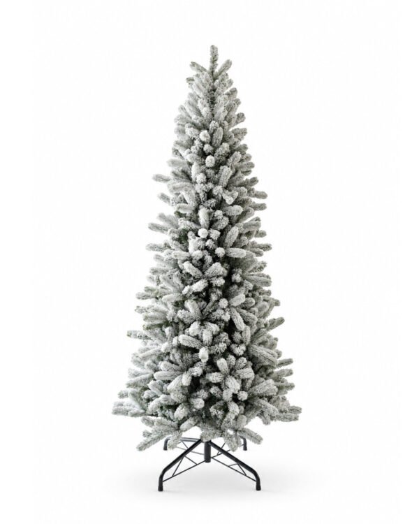 12' King Flock® Slim Artificial Christmas Tree Unlit