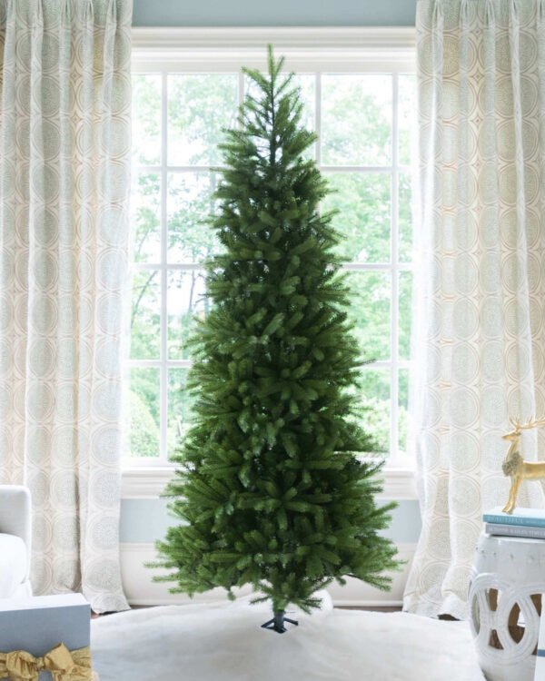 6.5' King Fraser Fir Slim Artificial Christmas Tree with 600 Warm White LED Lights