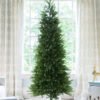 10' King Fraser Fir Slim Artificial Christmas Tree with 1100 Warm White LED Lights