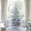 7' King Noble Flock Artificial Christmas Tree Unlit