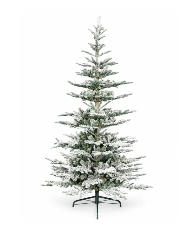 9' King Noble Flock Artificial Christmas Tree with 700 Warm White LED Lights
