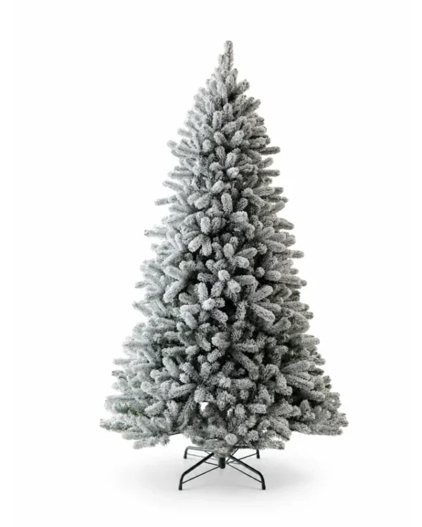 9' King Flock® Artificial Christmas Tree Unlit