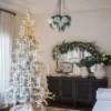 9' King Noble Flock Artificial Christmas Tree with 700 Warm White LED Lights