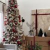 10' King Flock® Slim Artificial Christmas Tree with 1000 Warm White LED Lights