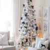 9' King Flock® Slim Artificial Christmas Tree Unlit