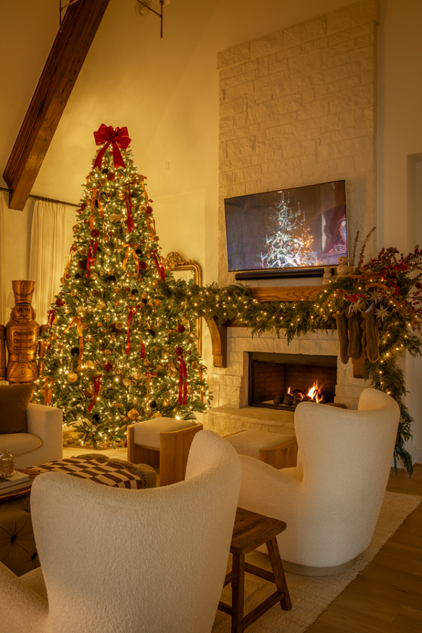 6.5' King Fraser Fir Artificial Christmas Tree with 750 Warm White LED Lights