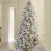 12' Queen Flock® Slim Artificial Christmas Tree With 1400 Warm White LED Lights
