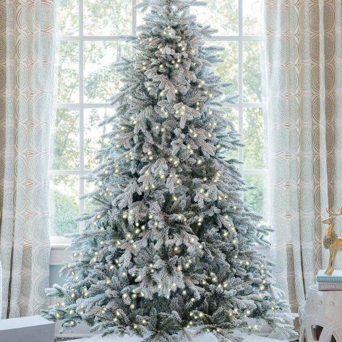 9' Queen Flock® Artificial Christmas Tree with 1100 Warm White LED Lights