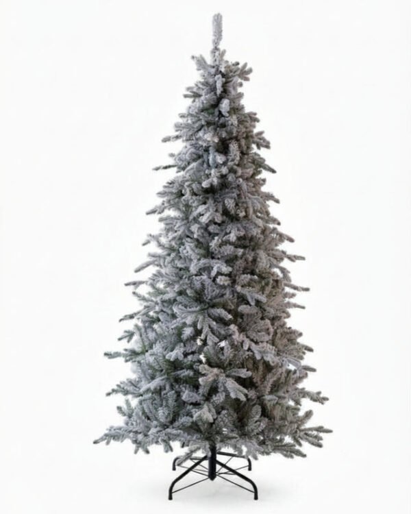 7.5' Queen Flock® Slim Artificial Christmas Tree With 650 Warm White LED Lights