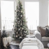 10' Royal Fir Slim Artificial Christmas Tree with 1500 Warm White & Multi-Color LED Lights