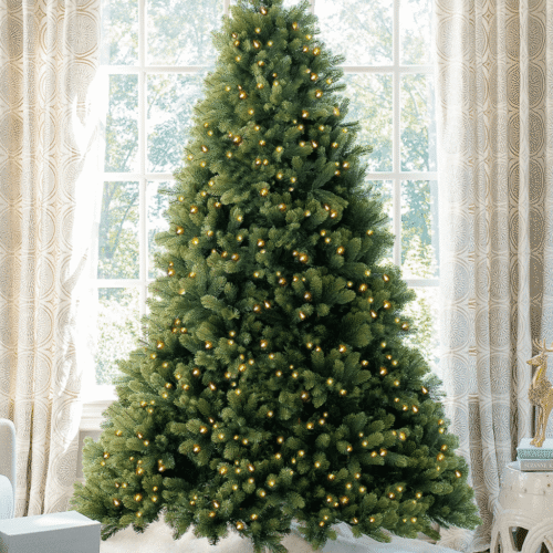12' Royal Fir Artificial Christmas Tree with 2000 Warm White & Multi-Color LED Lights