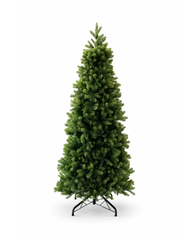 9' Royal Fir Slim Artificial Christmas Tree with 900 Warm White & Multi-Color LED Lights
