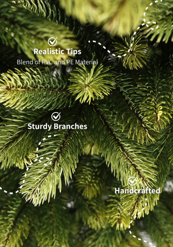 6.5' Royal Fir Slim Artificial Christmas Tree with 500 Warm White & Multi-Color LED Lights