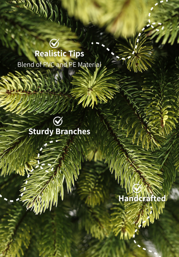 12' Royal Fir Artificial Christmas Tree with 2000 Warm White & Multi-Color LED Lights