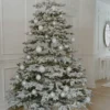 9' Rushmore Flock Artificial Christmas Tree 1000 Warm White LED Lights
