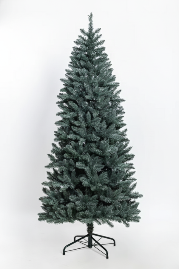 7' Tribeca Blue Spruce Slim Artificial Christmas Tree with 400 Warm White LED Lights