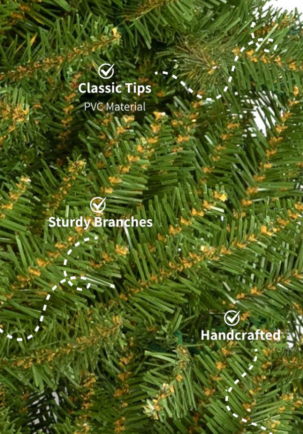 YorkshireFir 7.5' Yorkshire Fir Artificial Christmas Tree with 600 Warm White LED Lights
