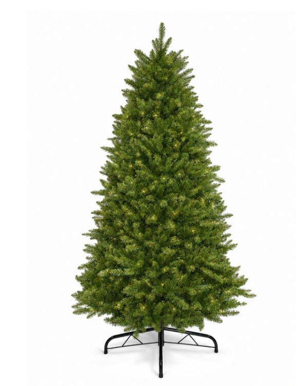 Yorkshire_Fir_White_Background_Photo 7.5' Yorkshire Fir Artificial Christmas Tree with 600 Warm White LED Lights