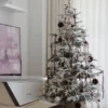 9' King Noble Flock Artificial Christmas Tree with 700 Warm White LED Lights