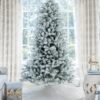 12' King Flock® Artificial Christmas Tree Unlit